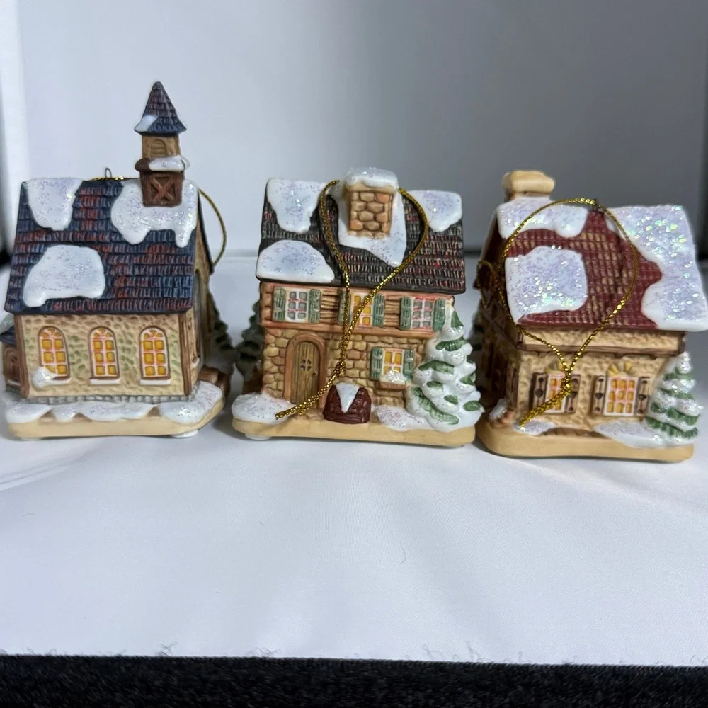 Vintage 1999 The Bradford Exchange Hummel Bavarian Village Hanging Ornament Set